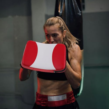 ibasenice Curved Kickboxing Leg Pad and Boxing Training Shield, 38x26x5 Cm Thickened Martial Arts Focus Target for Taekwondo, Muay Thai, MMA Sparring and Striking Practice