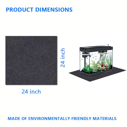Aquarium Leveling Mat，Under Fish Tank Mat——Soft Absorbent Material，Anti-Slip and Waterproof Backing，Cushion the Friction Between the Fish Tank and the Table，Washable (24 x 24 Inch) - size: 24 x 24 Inch
