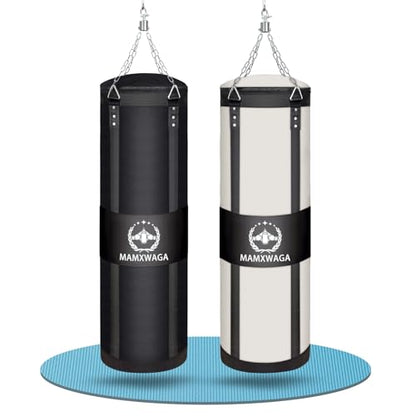 4FT Canvas Punching Bags for Adults, Hanging Heavy Boxing Bag for Kickboxing Karate Taekwondo Muay Thai Training, Max Load-Bearing 180 Lbs (Unfilled) - color: 4FT White