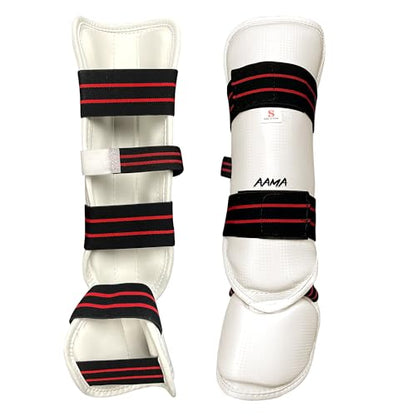 AAMA Martial Arts Taekwondo Vinyl Shin Instep Guard Protector - size: XX-Small