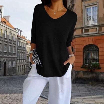 Womens Workout Tops Lightweight Long Sleeve Spring Sexy V Neck Cute Off The Shoulder Oversized Thin Tunic Sweater - color: Black, size: Medium