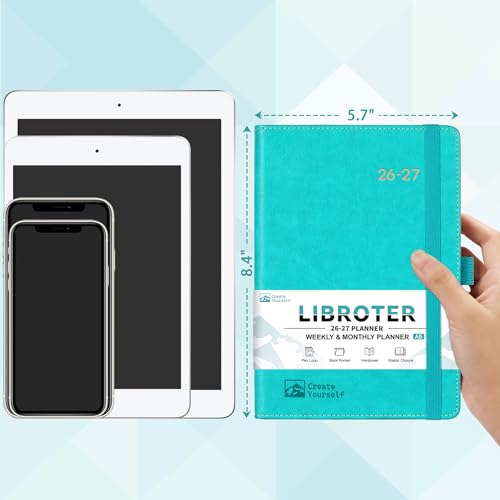 2026-2027 Planner - Academic Planner 2026-2027 Weekly Monthly Planner, July 2026 - June 2027, 5.7'' x 8.4'', Thick Paper, Leather Cover, Pen Holder, Back Pocket, Perfect Daily Organizer - Green - color: Green