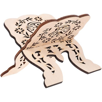 BESTYASH Detachable Wooden Book Holder Bible Stand Decorative Quran Display Rack for Islam Eid Table Reading Organizer