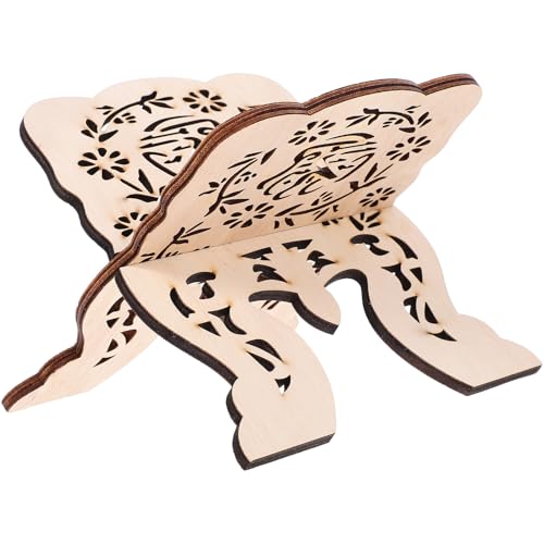 BESTYASH Detachable Wooden Book Holder Bible Stand Decorative Quran Display Rack for Islam Eid Table Reading Organizer