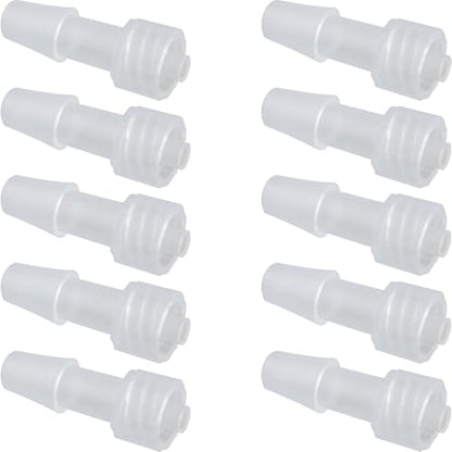 10PCS Public Luer Lock 1/4 inch Polypropylene Hose Connector 6.8mm Luer Female Connector Syringe Extension Tube Dispensing Valve Connector for Aquarium Equipment Laboratory