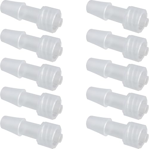 10PCS Public Luer Lock 1/4 inch Polypropylene Hose Connector 6.8mm Luer Female Connector Syringe Extension Tube Dispensing Valve Connector for Aquarium Equipment Laboratory
