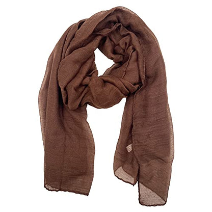 woogwin Women's Scarf Lady Light Soft Fashion Solid Shawl Wraps - color: Coffee