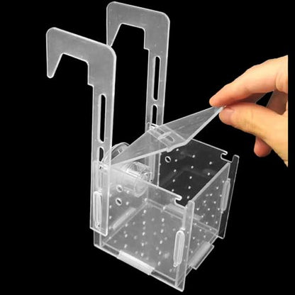 3 x 3 x 3 inch Acrylic Fish Breeding Box, Transparent Isolation Hatchery Incubator with Suction Cups for Guppy Shrimp Small Baby Fishes Aquarium Nursery Tank - size: 3 x 3 x 3 inch
