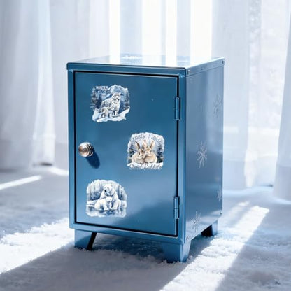 Peacoblue Winter Animals Rub On Transfers for Craft, Transfer Sticker | 18 Sheets UV DTF Transfers, Waterproof Rub On Decals for Wood, Glass, Furniture, Tumblers & Home Decor Crafts - style: Winter Animals
