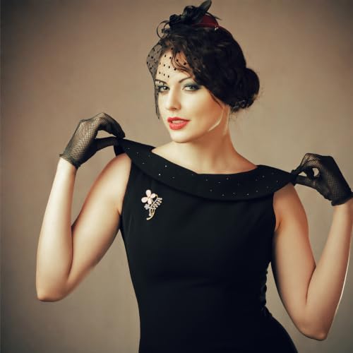 Junkin 12 Pcs Women Brooches Bulk Set Rhinestone Pin Crystal Vintage Brooch Retro Pin Women Girls Gifts for Christmas - style: Cats Eye