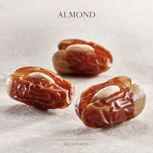 Bateel Segai Dates with Roasted Almond – Premium Stuffed Arabian Dates | Fruity Chewy with Crunchy Almond Filling | Gourmet Gift for Ramadan, Eid & Holidays