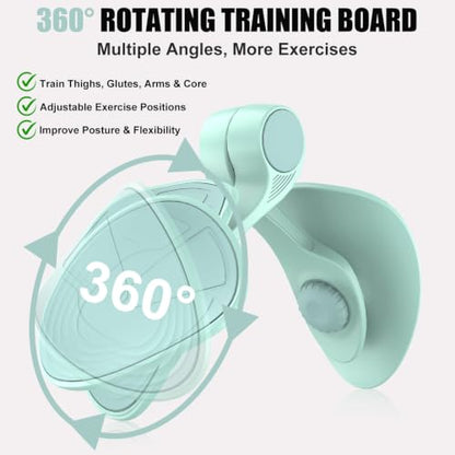 Pelvic Floor Exercise Device with 35 lb Resistance, Kegel and Inner Thigh Muscle Trainer, Home Workout Equipment for Postpartum Recovery, Women & Men, with Band - color: Light Green