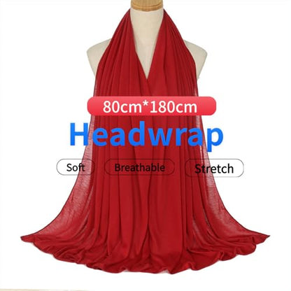 Harewom Head Wraps for Black Women Stretch Head Scarf Long African Hair Wraps Turban Headwraps Jersey Headbands - color: 1pcs -Wine Red