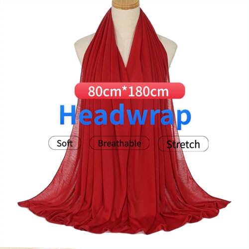 Harewom Head Wraps for Black Women Stretch Head Scarf Long African Hair Wraps Turban Headwraps Jersey Headbands - color: 1pcs -Wine Red