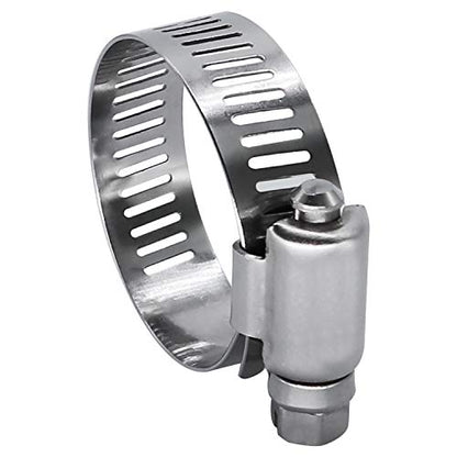 1.5" Hose Clamp Full Stainless Steel 27mm - 51mm,10 Pack | 1.5 hose clamp worm gear - SAE 24 Size, 1/2" Band Width, smoothly install and precisely fit hose & pipe size - size: 1.5" Hose Clamp 27mm - 51mm (1.06" - 2")