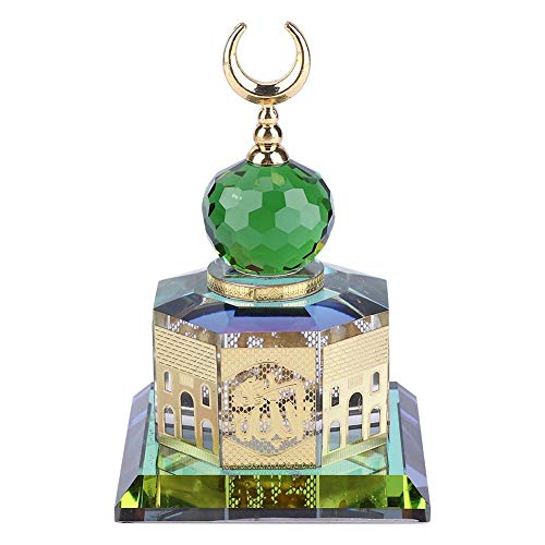 Muslim Crystal Gilded Al-Aqsa Mosque Miniature Model Crystal Mosque Model Islamic Table Decor Islamic Architecture Handicraft Souvenir Desktop Decor Islamic Building Gift
