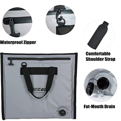 Buffalo Gear Insulated Cooler Bag - 20x18in Bait Cooler, Waterproof Fish Kill Bag - color: Gray