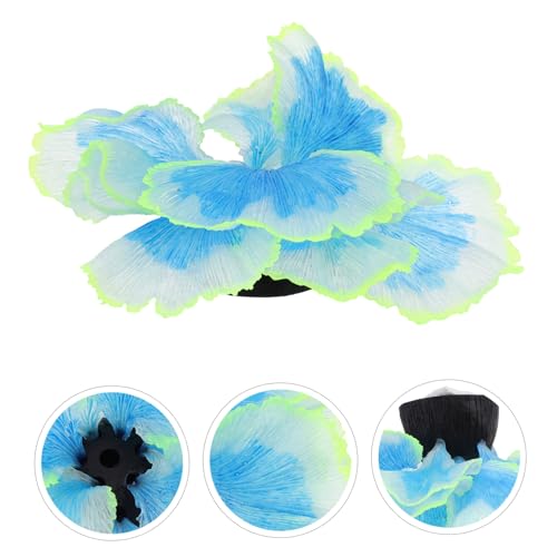 Artificial Aquarium Water Grass Plant Decor for Fish Tank Micro Landscape Aquatic Plant Model Blue Silicone Aquarium Supplies for Natural Lively Underwater Scenery