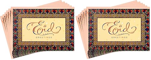 Hallmark Pack of Eid al-Fitr or Eid Al-Adha Cards, Best Wishes (6 Cards with Envelopes) (Pack of 2) - color: Best Wishes, size: 5 inches x 7.2 inches (Pack of 2)