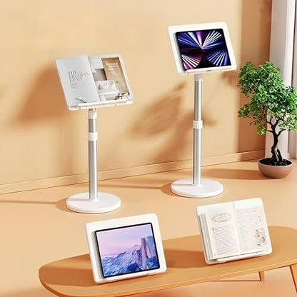 Adjustable Standing Book Stand,Book Reading Stands,Wood Music Sheet，Podium& Bible& Cookbooks Display Stands.Goodbye to Head Down Fatigue Adjustable Viewing Angle (White, 63in) - color: White, size: 63in