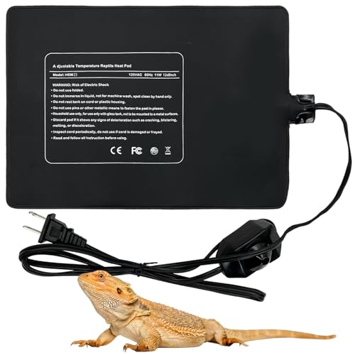 Hamiledyi Reptile Heating Pad 23W, Waterproof Under Tank Heater Mat 8x12 Inch for 30-40 Gallon Terrariums, Safe Heat Mat for Bearded Dragons, Leopard Geckos, Hermit Crabs, Snakes & Lizards