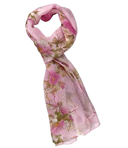 Xyueanlo Scarfs for Women Lightweight Scarves Fashion Print Floral Pattern Scarf Shawls - color: P-pink