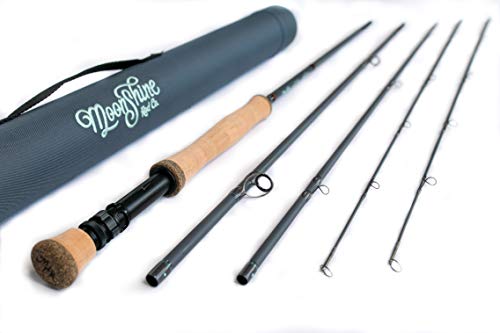 Moonshine Rod Company Fly Fishing Rod with Carrying Case and Extra Rod Tip - size: 7WT- 9', style: Saltwater Fishing