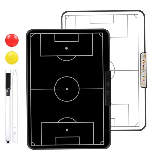 16“Double Side LCD Coaching Board Football Tactics Board | Double Side Use,One-Touch Erase Lock,Includes Stylus Pen,9.4 inch x 13.4 inch screen
