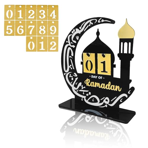 Ramadan Advent Calendar 30 Days Countdown Calendars for Ramadan Eid Mubarak Centerpieces Decorations for Home Office Table