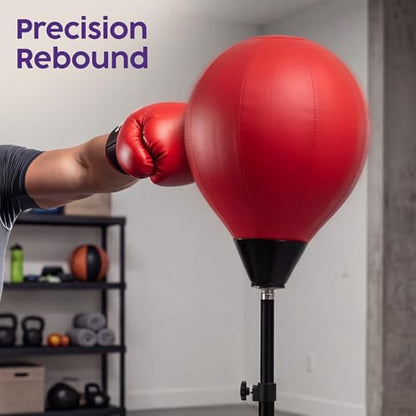 Hurtle Punching Bag with Stand for Adults and Teens, Adjustable Boxing Bag with Premium Gloves, Freestanding Reflex Bag Training Equipment for Home Workout Fitness and Stress Relief - size: 5 FT