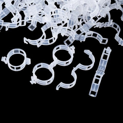 CIQIYO® 200 Pcs Plant Support Clips,Plastic Clips for Securing Plants,Tomato Vine Clips,Plant Fixing Clips,Garden Clips for Climbing Plants,Grape and Vine Vegetables (200, White) - color: White