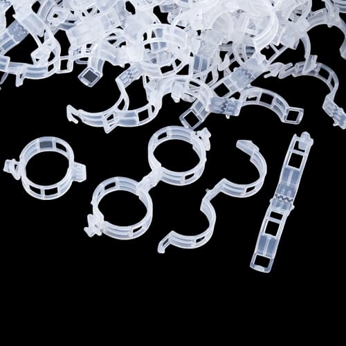 CIQIYO® 200 Pcs Plant Support Clips,Plastic Clips for Securing Plants,Tomato Vine Clips,Plant Fixing Clips,Garden Clips for Climbing Plants,Grape and Vine Vegetables (200, White) - color: White