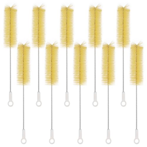 Test Tube Brushes, 10 Pack Bristle Test Tube Bottle Wash Cleaning Brushes with Radial Tufted End Suitable for Laboratory Use, Size L - size: Large