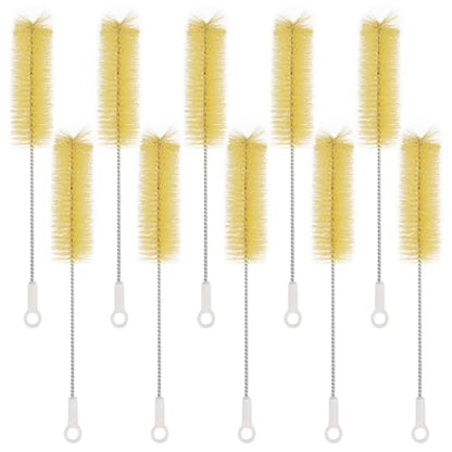 Test Tube Brushes, 10 Pack Bristle Test Tube Bottle Wash Cleaning Brushes with Radial Tufted End Suitable for Laboratory Use, Size L - size: Large