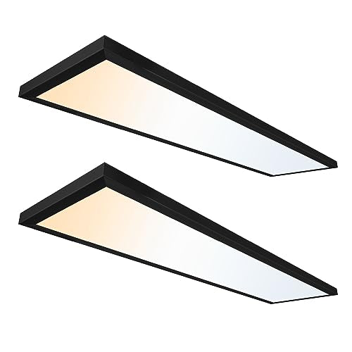 UltraLux 1x4 Surface Mount LED Panel TRIAC Dimmable 3CCT Matte Black 2Pk - color: Matte Black, size: 1X4 (2 Pack)