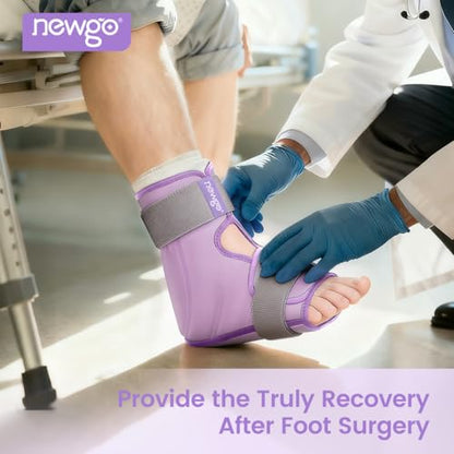 NEWGO Ice Pack Foot Ankle Ice Pack Wrap for Plantar Fasciitis, Foot Surgery Recovery, Hot Cold Therapy Ice Boot Foot for Bunions, Ankle Injury, Swelling, Burning Feet - Purple - color: Purple