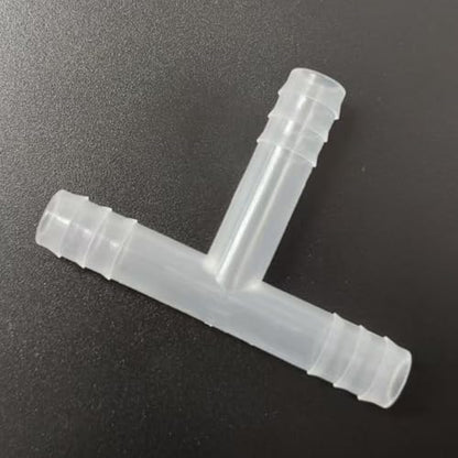 3 Way Tee Connector Equal Barbed T-Fitting 3 Way Hose Barb Adapter for Laboratory Biochemical Analytical Instruments Food Machinery Aquarium Equipment 100pc/pk (8.5mm 11/32'' 8T) - size: 8.5mm 11/32'' 8T