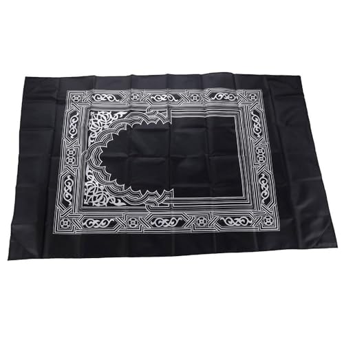 Prayer Rug Polyester Portable Braided Mats Simply Print with Compass in Pouch Travel Home Mat Blanket 100x60cm