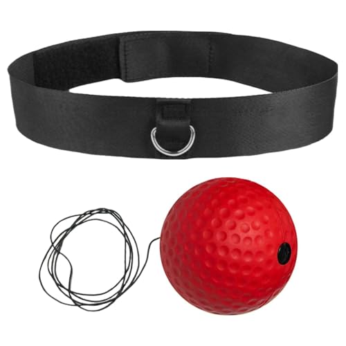 Boxing Ball with Headband, Boxing Reflex Ball Headband Set | React Reflex Ball for Adult Training | Indoor Outdoor Fitness Equipment - color: Red