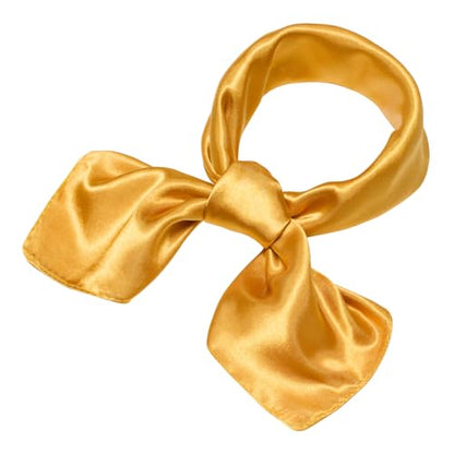 QBSM Womens 23.6 inch Satin Silk Feeling Formal Square Neck Scarf Head Hair Wraps Kerchief - color: Champagne Color