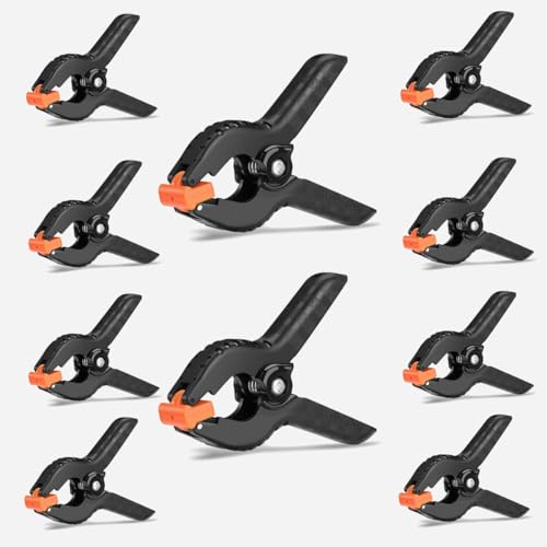 Spring Clamps,10 Pack 4.5in Professional Plastic Heavy Duty Spring Clips for Crafts, Backdrop Clips Clamps for Backdrop Stand,Photography Studios,Woodworking,Home Improvement - style: 10 Pack 4.5in