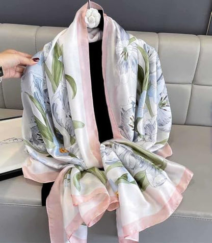 Xyueanlo Scarfs for Women Lightweight Scarves Fashion Print Floral Pattern Head Scarf Wraps Shawls - color: Pink