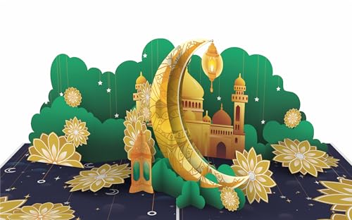 iGifts And Cards Golden Ramadan Nights 3D Pop-Up Card 6"x8" - color: Festive Ramadan