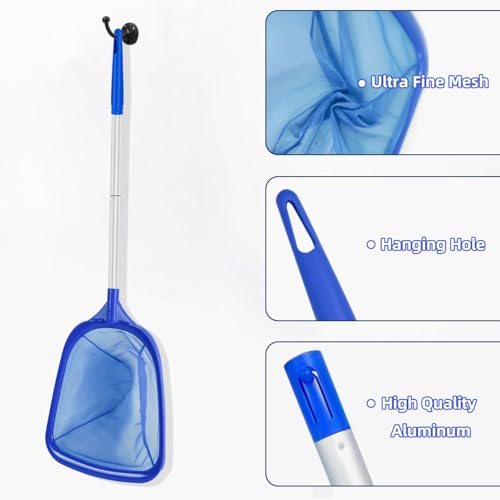Hot Tub Skimmer Net with Ultra Fine Mesh, Handheld Spa Pool Net for Fine Debris & Leaves, Lightweight Safe-Edge Cleaner for Hot Tubs, Small Pools & Spas - size: 2