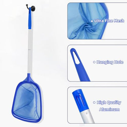 Hot Tub Skimmer Net with Ultra Fine Mesh, Handheld Spa Pool Net for Fine Debris & Leaves, Lightweight Safe-Edge Cleaner for Hot Tubs, Small Pools & Spas - size: 2