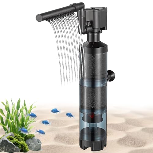 Carefree Fish Aquarium Sponge Filter Quiet with Fish Poops Collector Quiet for 10~60Gal Fish Tank for Saltwater and Freshwater - size: L（20~60Gal）