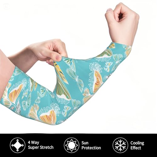 Arm Sleeves Outdoor Garden Sports Cooling Sun Sleeve for Women Men Farm - color: Abstract Butterfly
