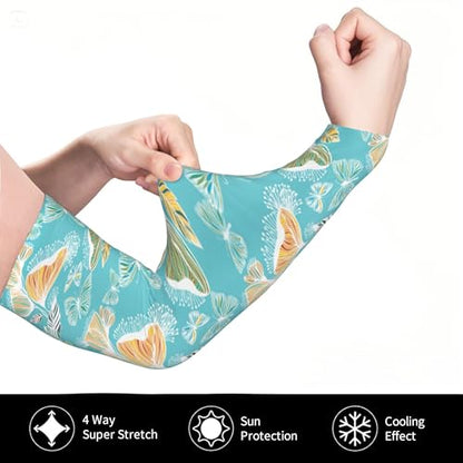 Arm Sleeves Outdoor Garden Sports Cooling Sun Sleeve for Women Men Farm - color: Abstract Butterfly