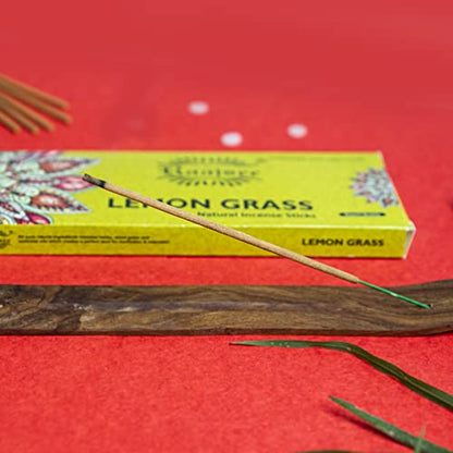 Raajsee Incense Sticks Lemon Grass 100 gm Pack-100% Pure Organic Natural Hand Rolled Free from Chemicals-Perfect for Church, Aromatherapy,Relaxation,Meditation,Positivity & Sensual Therapy - color: Lemongrass