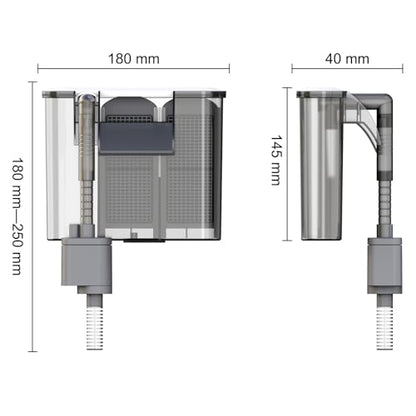 Vimvins Small Aquarium Filter, Quiet Fish Tank HOB Filters for 2 to 10 Gallon Aquariums, Adjustable Flow（Model: 302）